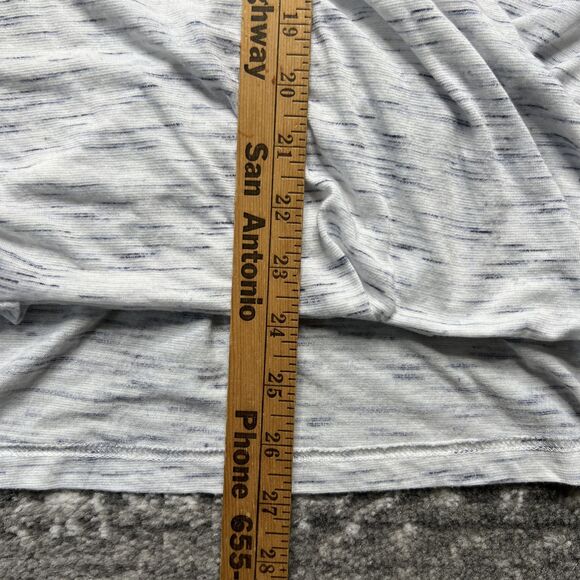 Anthropologie Akemi + Kin Knit Crossover Front Space Dye Top Shirt XL White Blue - Picture 6 of 11